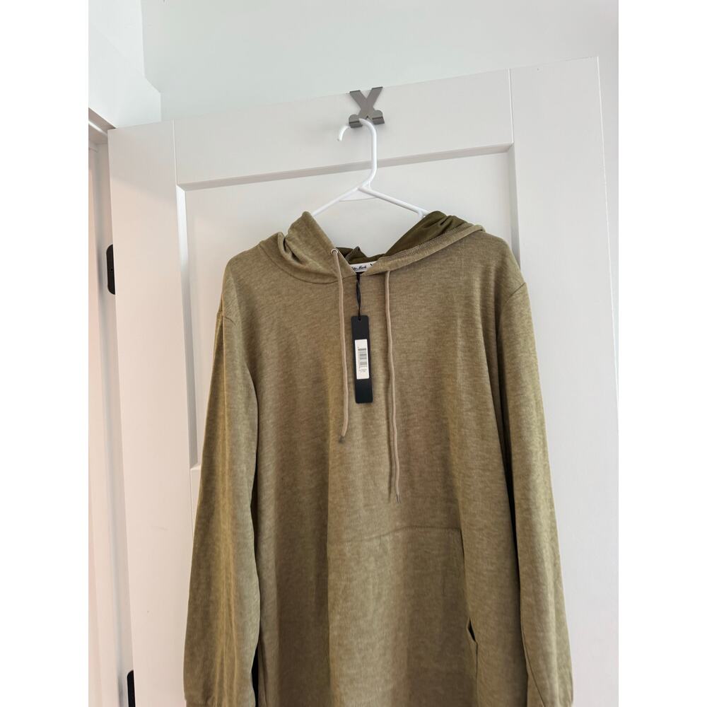White Mark Women's Hoodie Sweatshirt Dress Green NWT 1X - Picture 3 of 7